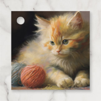 Etiquetas Para Lembrancinhas Knit Acontece Laranja Kitten Brincando Com Yarn