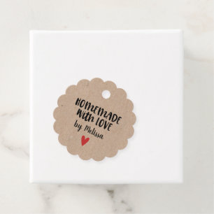 Etiquetas Para Lembrancinhas Kraft Homemade With Love Heart Gift