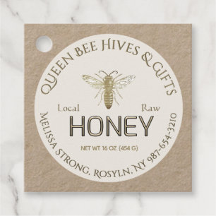 Etiquetas Para Lembrancinhas Kraft Honey and Nutrition Facts Queen Bee Tags
