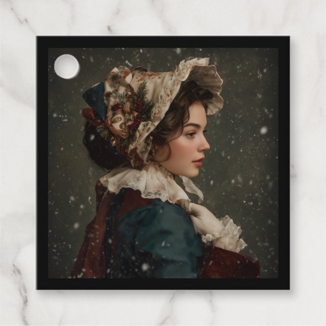 Etiquetas Para Lembrancinhas Lady in Winter (Frente)