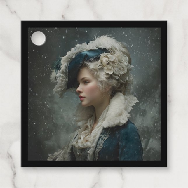 Etiquetas Para Lembrancinhas Lady in Winter (Frente)