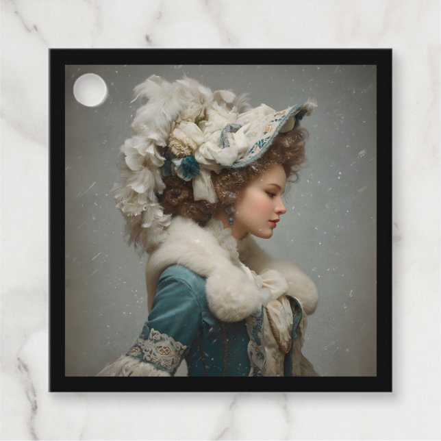 Etiquetas Para Lembrancinhas Lady in Winter (Frente)