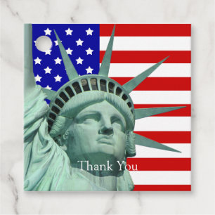 Etiquetas Para Lembrancinhas Lady Liberty & Bandeira Americana Obrigado