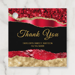 Etiquetas Para Lembrancinhas Lágrimas de Glam Vermelhas e Douradas Que Doce Dez