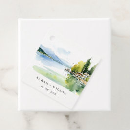 Etiquetas Para Lembrancinhas Lake Geneva Switzerland Watercolor Scape Wedding