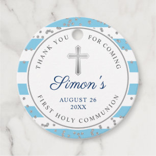 Etiquetas Para Lembrancinhas Lâmpada Luminosa de Prata - Primeira Comunhão