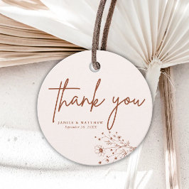 Etiquetas Para Lembrancinhas Laranja Queimado Rústico Boho Obrigado Casamento