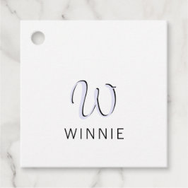 Etiquetas Para Lembrancinhas Lavanda Elegante Inicial Nome Preto | Moderno