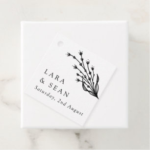 Etiquetas Para Lembrancinhas Lavanda flexível preto e branco minimalista modern