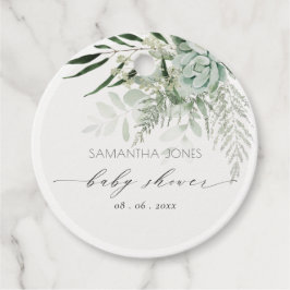 Etiquetas Para Lembrancinhas Leafy Fern Succulent Foliage Chá de fraldas