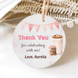 Etiquetas Para Lembrancinhas Leite E Cookie Garota Primeira Festa de aniversári