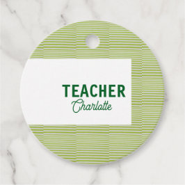 Etiquetas Para Lembrancinhas Lemon green white stripes teacher professor name c