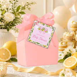Etiquetas Para Lembrancinhas Lemon & Pink Gingham Laço Baby Shower