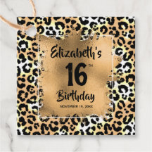 Leopard Animal Print 16º aniversário Personalizado