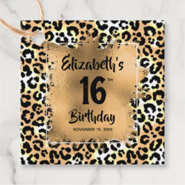 Etiquetas Para Lembrancinhas Leopard Animal Print 16º aniversário Personalizado