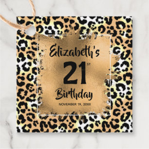 Etiquetas Para Lembrancinhas Leopard Animal Print aniversário de 21 anos Perso