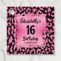 Leopardo Rosa Quente 16.º Aniversário Personalizad