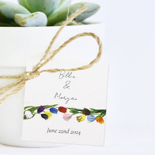 Etiquetas Para Lembrancinhas LGBTQ mais Flores de Tulipas