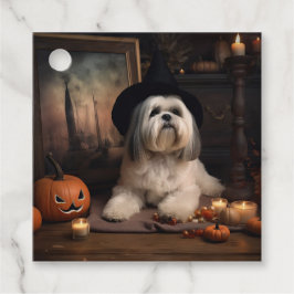 Etiquetas Para Lembrancinhas Lhasa Apso Abóboras Halloween Assustador