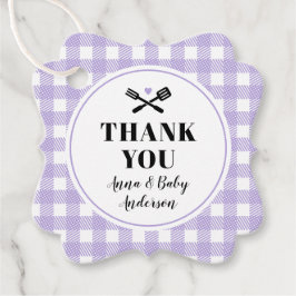 Etiquetas Para Lembrancinhas Lilac Gingham Xadrez Baby Q Chá Obrigado