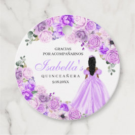 Etiquetas Para Lembrancinhas Lilac Purple Floral Quinceanera Círculo Favorito