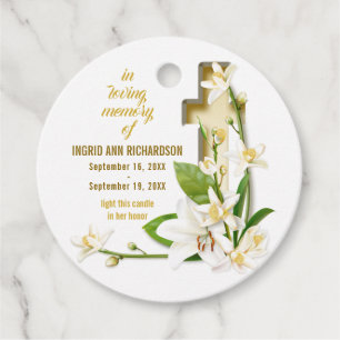 Etiquetas Para Lembrancinhas Lily Cross Funeral Memorial