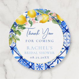 Etiquetas Para Lembrancinhas Limões Azulejos Italianos Azuis Noiva Chuveiro Obr