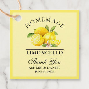 Etiquetas Para Lembrancinhas Limões de Aquarela Obrigados de Limoncello Amarel