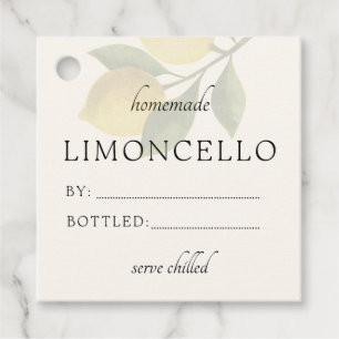 Etiquetas Para Lembrancinhas Limoncello Caseiro de Limão na Moda Obrigado