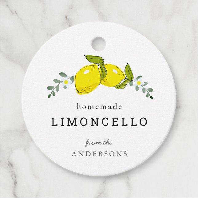 Etiquetas Para Lembrancinhas Limoncello Lemon Floral White (Frente)