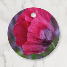 Etiquetas Para Lembrancinhas Linda Flor de Papoula Rosa e Roxa