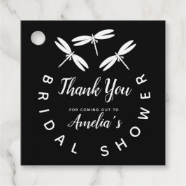 Etiquetas Para Lembrancinhas Lindas Libélulas  Preto  Agradecimento Chá de Noiv