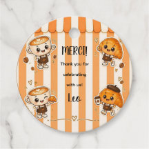 Lindo Kawaii Café Croissant Laranja Chá de Bebê