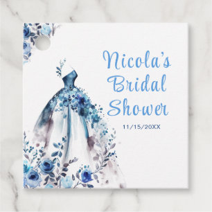 Etiquetas Para Lembrancinhas Lindo vestido floral azul para chá de noiva