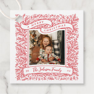 Etiquetas Para Lembrancinhas Lindos ramos Vermelho e Branco Foto Natal