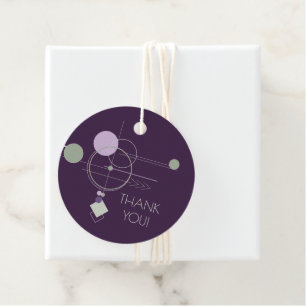 Etiquetas Para Lembrancinhas Linhagem de tatuagens Abstrato verde roxo boêmic