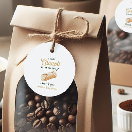 Etiquetas Para Lembrancinhas Little Cannoli Neutral Beige Italian Baby Shower