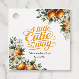 Etiquetas Para Lembrancinhas Little Cutie Orange Baby Shower Personalized