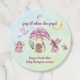 Etiquetas Para Lembrancinhas Little Fairy Baby shower - Pop it when she pops!