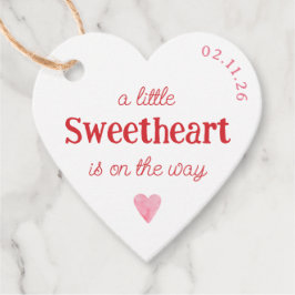 Etiquetas Para Lembrancinhas Little Sweetheart Girl Chá de fraldas Heart