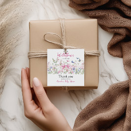 Etiquetas Para Lembrancinhas Little Wildflower Floral Girl Pink Bow Baby Shower