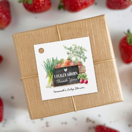 Etiquetas Para Lembrancinhas Locally Grown Watercolor Baby Shower Thank You 