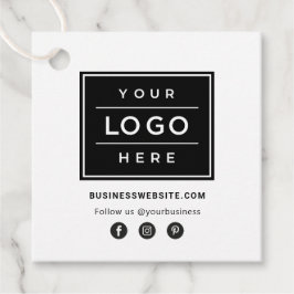 Etiquetas Para Lembrancinhas Logotipo comercial personalizado com ícones de míd