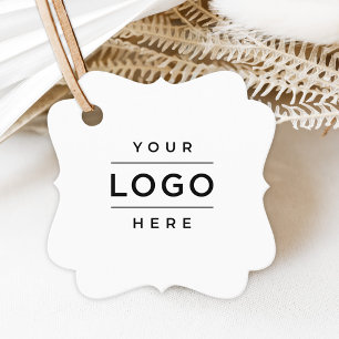 Etiquetas Para Lembrancinhas Logotipo Comercial Personalizado Suporte Branco Sl
