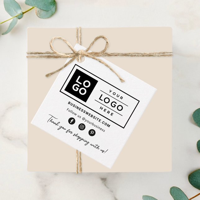 Etiquetas Para Lembrancinhas Logotipo Empresarial Personalizado Branco Mídia So (Criador carregado)