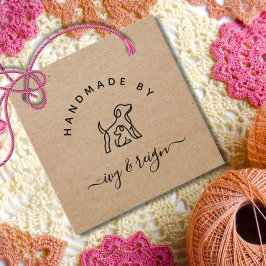 Etiquetas Para Lembrancinhas Logotipo personalizado Kraft Script feito à mão po