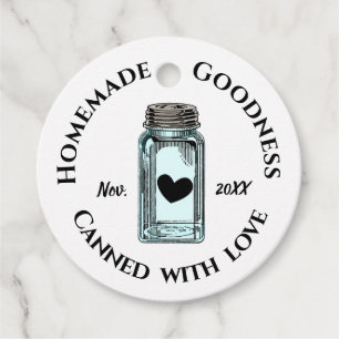 Etiquetas Para Lembrancinhas Loucura caseira enlatada com amor Mason Jar Dated