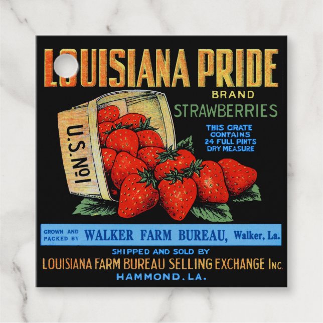 Etiquetas Para Lembrancinhas Louisiana Pride Strawberry (Frente)