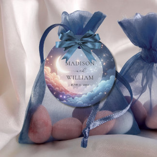 Etiquetas Para Lembrancinhas Lua Celestial e Estrelas Casamento Personalizado