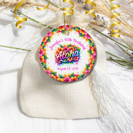 Etiquetas Para Lembrancinhas Luau de Aniversário Tropical Alpha Havaiano